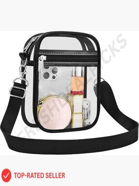 Clear Stadium Approved Messenger Bag Waterproof PVC Crossbody Adjustable Strap
